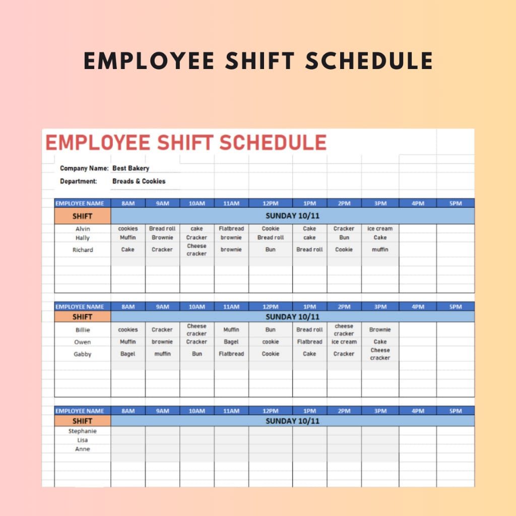 7 Set Shift Schedule Excel Template - Image 7