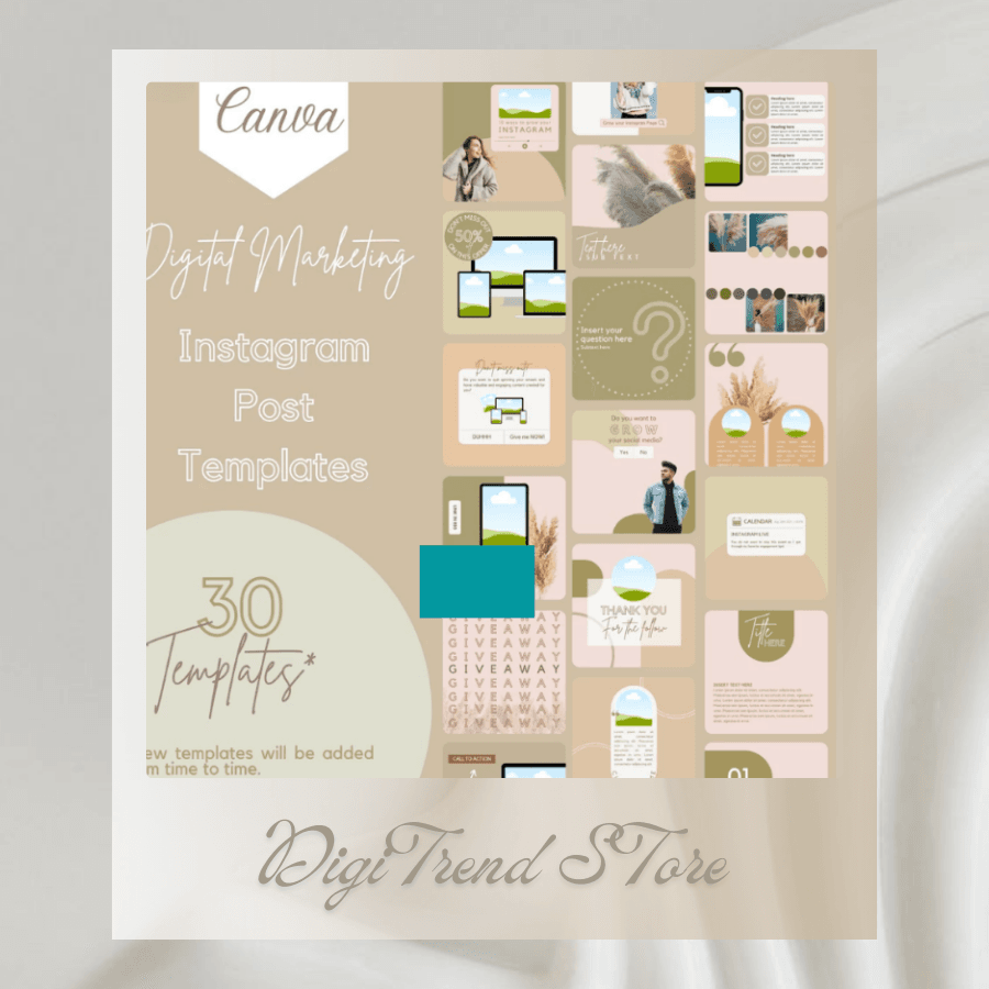 30 Brown Theme Canva Templates Printable A4 for Instagram Facebook Minimalist Design