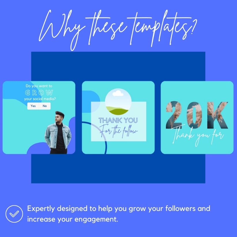 30 Blue Theme Canva Templates Printable A4 for Instagram Facebook Minimalist Design - Image 6