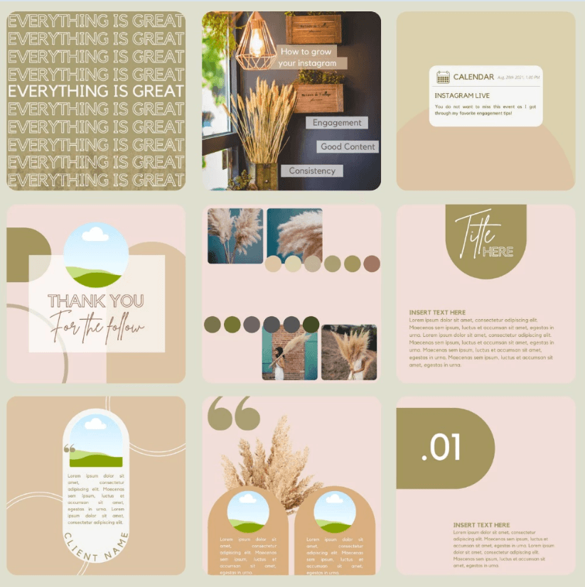 30 Brown Theme Canva Templates Printable A4 for Instagram Facebook Minimalist Design - Image 3