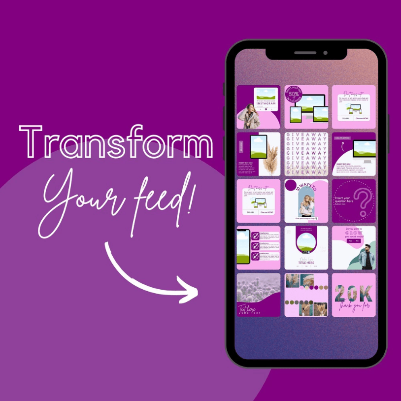 30 Purple Theme Canva Templates Printable A4 for Instagram Facebook Minimalist Design - Image 8