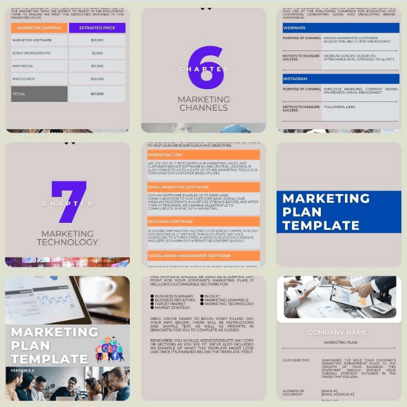 51-Page Marketing Plan Canva Template | Printable A4 Digital Marketing for Business - Image 4