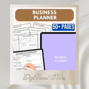 50+ Digital Business Planner Templates | Small Business Owner Planner | Home Business Organizer | Printable