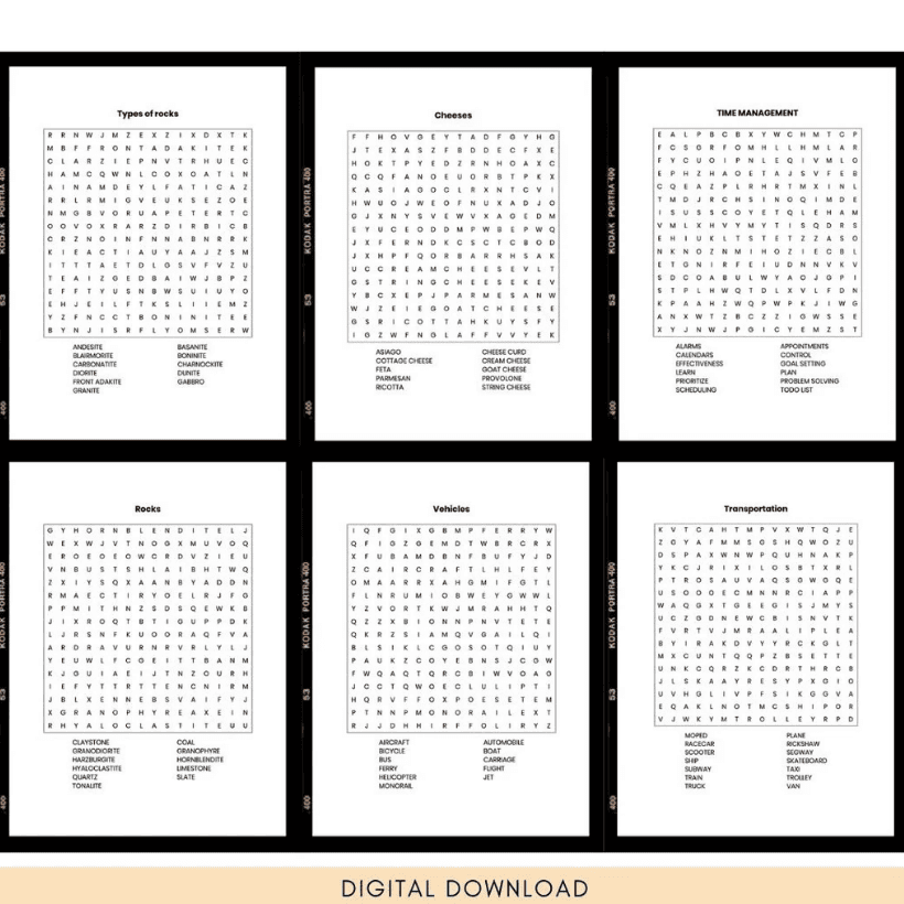 Printable Word Search Puzzle Book for Adults | Hobby & Free Time Activity Worksheets - Image 3